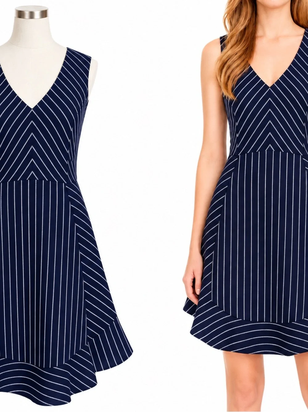 J.Crew Pinstripe Flounce Dress